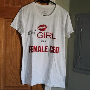 That Girl is a Female CEO - Women's Large Babydoll Tee T-Shirt - NWOT